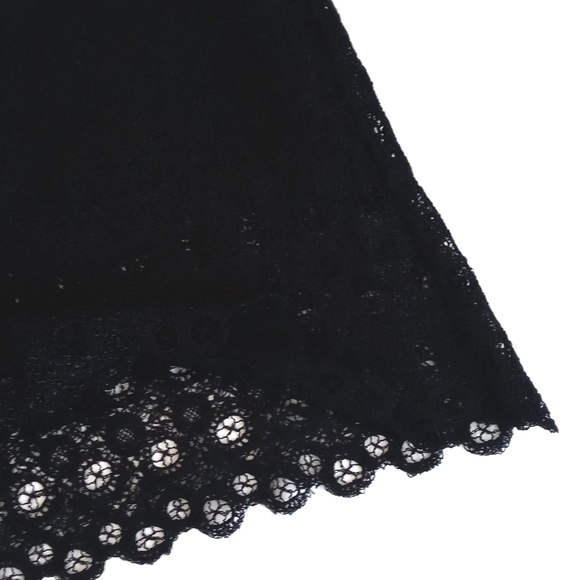 Max Studio Black Lace Crochet Style Rayon Silk Skirt Elastic Drawstring Waist XS - Picture 4 of 16